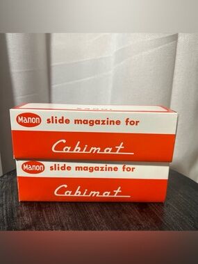 Manon Projector Slide Magazines For Cabimat  Lot of 2 Vintage With Boxes